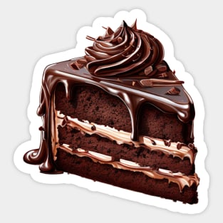 A Delicious Piece Of A Chocolate Cake Design Sticker